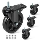 Rodas Caster Wheels BZOLIHEU, haste rosqueada giratória, 5 polegadas e 2400 libras