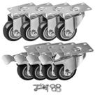 Rodas Caster Wheels FactorDuty, pacote 8, 7,6 cm com freio e placa Heavy Duty