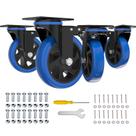 Rodas Caster Wheels JIN FU TOU 4" com freio Heavy Duty, conjunto de 4