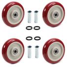Rodas Caster Wheels Juvielich de 5 polegadas, 4 unidades, 100 kg, vermelhas