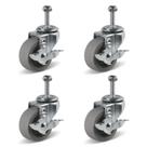 Rodas Caster Wheels NINOSO 2 Heavy Duty Rubber Giratório com Freio x4