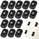 Rodas Caster Wheels TRVL FIELDER com rotação de 360, 16 unidades pretas