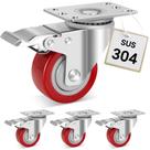 Rodas Caster Wheels W B D WEIBIDA em aço inoxidável de 3 polegadas com freio Rodas Caster Wheels W B D WEIBIDA em aço inoxidável de 3 polegadas com freio