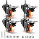 Rodas Caster Wheels YUPEZOP de 2 polegadas com haste rosqueada, conjunto de 4 Rodas Caster Wheels YUPEZOP de 2 polegadas com haste rosqueada, conjunto de 4
