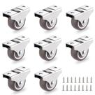 Rodas Caster Wheels ZUOFANG, mini borracha de 1 polegada para móveis, 8 unidades
