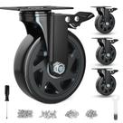 Rodas de rodízio YUPEZOP Heavy Duty de 6 polegadas com freio de 3000 libras