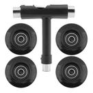 Rodas de skate Houseen 55 mm PU 80A com rolamentos, 4 peças e mais ferramenta