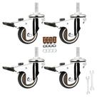 Rodas TPR giratórias de 360 da Stem Casters YEWEKE com freio de 2 polegadas