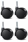 Rodinha Cama Box Rosca 5/16 Kit com 4 em Nylon Preto