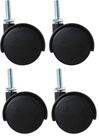 Rodinha Cama Box Rosca 5/16 Kit com 4 em Nylon Preto