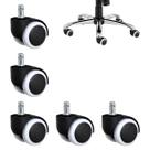 Rodinha Giratoria de Cadeira Para Escritorio Kit 5 Uni Ensroscar Resistente Home Office Casa Trabalho Estudo Quarto