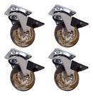 Rodízio 50mm Giratório Gel Fumê Com 4 Peças Com Freio Rodízio 50mm Giratório Gel Fumê Com 4 Peças Com Freio