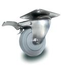 Rodizio Aço Inox 3 Pol. Com Freio Roda Macia