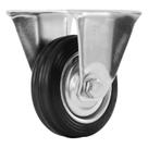 Rodizio de borracha preta fixo sem freio 3pol 75mm 1pc mtx