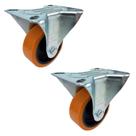 Rodízio Fixo 3” FLR 312 UFN 170kg PU Laranja com Bucha 106743 2un Rod-Car Unica