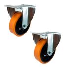 Rodízio Fixo 5” FLR 514 UFN 300kg PU Laranja Bucha 106527 2un Rod-Car Unica