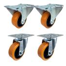 Rodízio Fixo + Giratório 3” 312 UFK 170kg PU Laranja Rod-Car Unica