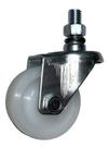 Rodizio Fixo Haste Rosca 3/8'' Roda 2pol. Nylon Branco 80kg
