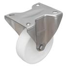 Rodízio Fixo Inox 4 Polegadas com Placa e Roda de Nylon 170 kg Rodízio Fixo Inox 4 Polegadas com Placa e Roda de Nylon 170 kg