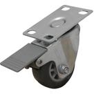 Rodízio Giratório 2 Polegadas com Freio Easy Lock Aço Galvanizado com Roda em PVC Termoplástico para Móveis e Carrinhos