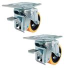 Rodízio Giratório 3” GLROA 312 UFN 170kg PU Laranja Bucha e Freio 106864 2un Rod-Car Unica