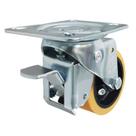 Rodízio Giratório 3” GLROA 312 UFN 170kg PU Laranja Bucha e Freio 106864 Rod-Car Unica