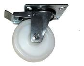Rodizio Giratorio 4pol. Nylon Placa C/ Freio 170kg Por Roda