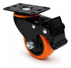 Rodízio Giratório 75mm Roda Pu Com Freio 3 Polegadas Vollekz