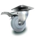 Rodizio giratório aço inox 3 pol. com freio roda macia
