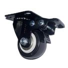 Rodizio giratório com freio PU / pvc branco/preto 2 polegadas (11532)