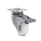 Rodizio Giratório Inox 2 Pol Roda Nylon Placa Freio