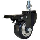 Rodizio giratorio serie 12 black espiga com freio 3" 70kg preto - Colson
