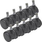 Rodízio Giratório SQ90 Rodinha Para Cadeira Preto 40Kg - 10 Un Borrachas Londrina