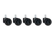 Rodízio Kit 5 Rodinhas Para Cadeira Gamer Preta Giratória