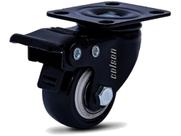 Rodízio Linha Black Placa 3/8" 41mm Placa Anti Risco Móveis 30kg Preto Com Freio - Colson - 6047