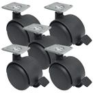 Rodízio para Cadeira de Escritório SQ90 HC 38X38 Preto Com Freio 40kg - 5 Uni Borrachas Londrina Rodízio para Cadeira de Escritório SQ90 HC 38X38 Preto Com Freio 40kg - 5 Uni Borrachas Londrina