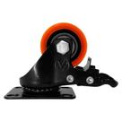Rodízio PVC Laranja 1.5/8" 41mm Giratório com Freio - A09110-GF - Ajax Rodízio PVC Laranja 1.5/8" 41mm Giratório com Freio - A09110-GF - Ajax