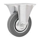 Rodízio roda fixo borracha cinza 4" 101mm 60kg leve Rodízio roda fixo borracha cinza 4" 101mm 60kg leve