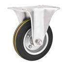 Rodízio roda fixo borracha maciça preta aço 4" 101mm 88kg