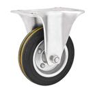 Rodízio roda fixo borracha maciça preta aço 5" 127mm 140kg