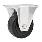 Rodízio roda fixo borracha preta 2" 50mm 25kg leve