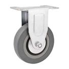 Rodízio roda fixo borracha pvc cinza aço 3" 76mm Rodízio roda fixo borracha pvc cinza aço 3" 76mm
