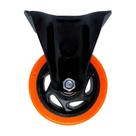 Rodízio roda fixo pvc laranja reforçado móveis 4" 100mm