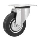Rodízio roda giratório borracha preta 4 101mm60kg leve