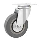 Rodízio roda giratório borracha pvc cinza aço 2" 50mm