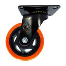 Rodízio roda giratório pvc laranja reforçado móveis 4" 100mm