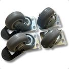 Rodizio Rodinhas 50mm Kit 2 C/ Trava 2 S/ Travas Reforçada