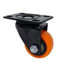 Rodizio Rodinhas Giratórias Borracha S/ Freio Pvc Laranja