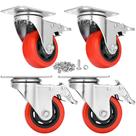 Rodízios Mofeetools Heavy Duty 3 polegadas de carga 544 kg com freios x4 Rodízios Mofeetools Heavy Duty 3 polegadas de carga 544 kg com freios x4