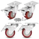 Rodízios Moogiitools Heavy Duty de 3 polegadas, carga de 680 kg com freio x4